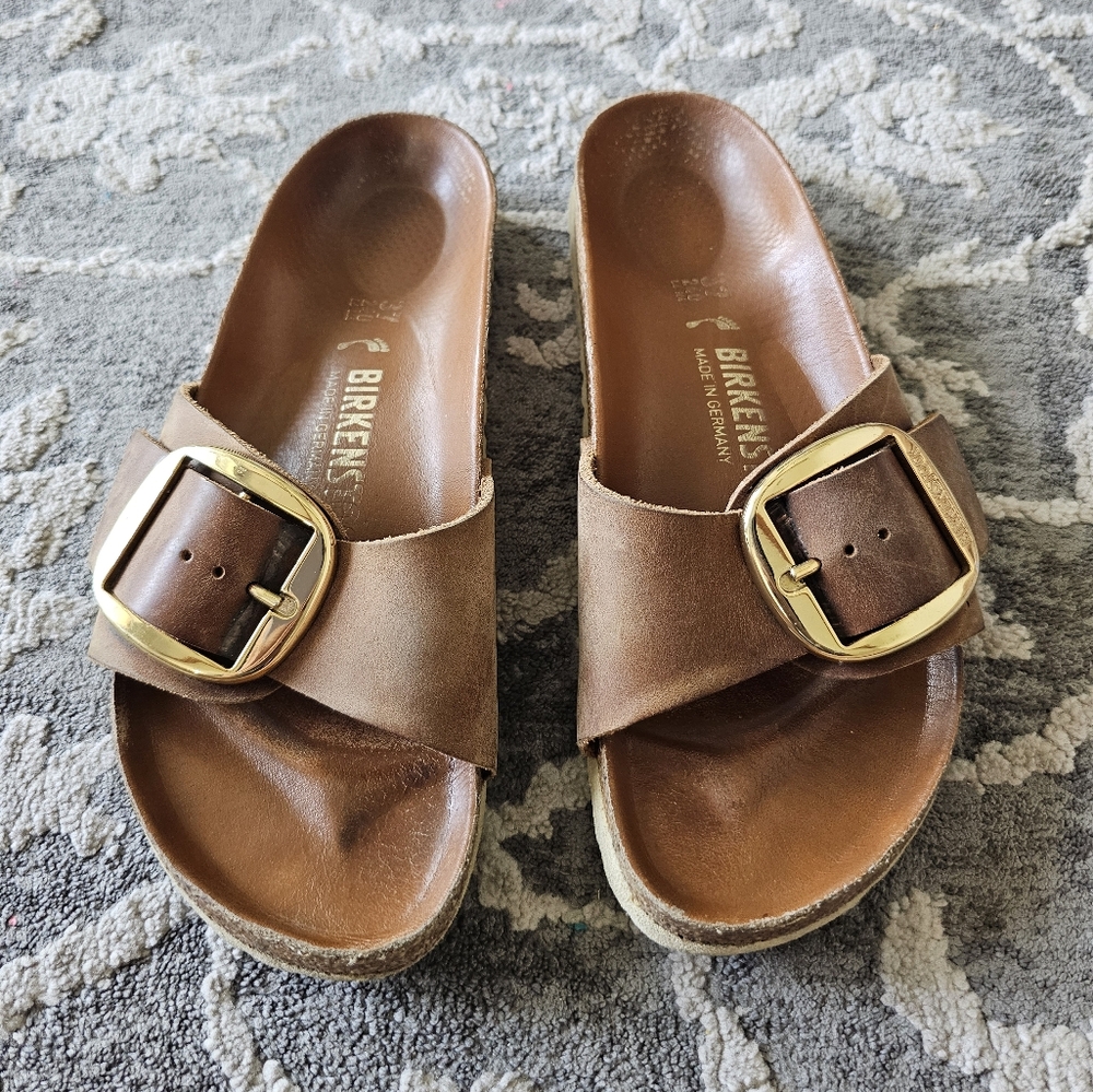 Birkenstock Madrid Big Buckle Oiled Leather Sandals